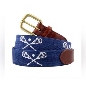 SMATHERS & BRANSON CROSSED LAX STICKS NEEDLEPOINT BELT, size 28